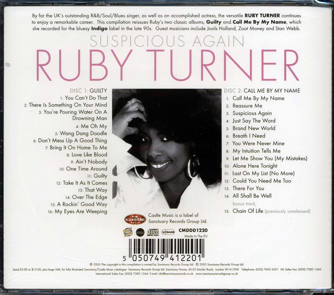 Ruby Turner - Suspicious Again: The Indigo Sessions 1996-98 (31 tracks) (2xCD)