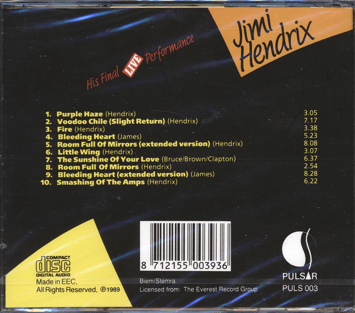 Jimi Hendrix - His Final Live Performance