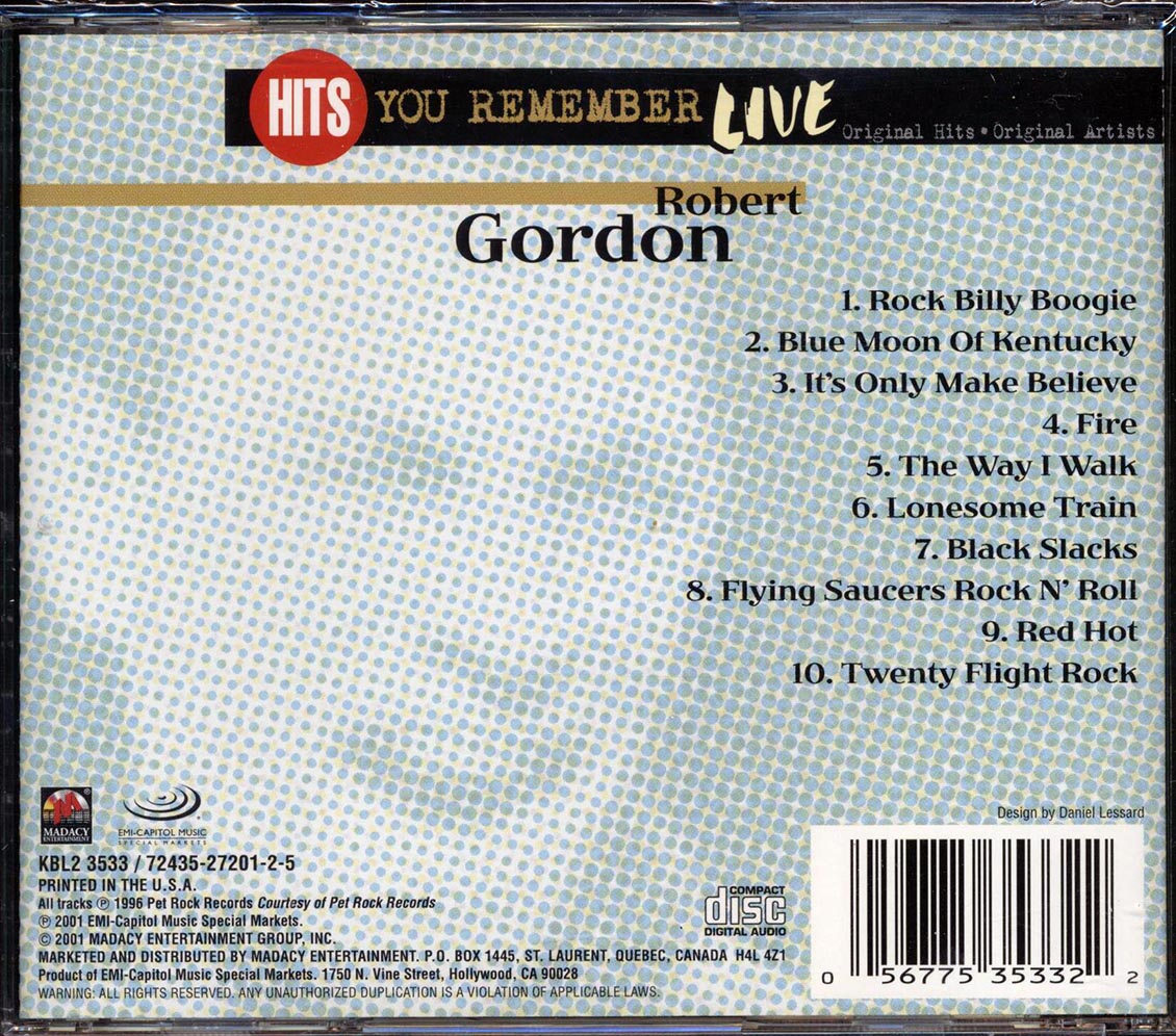 Robert Gordon - Hits You Remember: Live