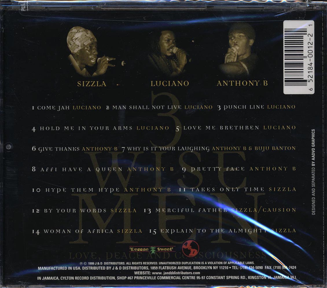 Anthony B, Sizzla, Luciano - 3 Wise Men: Love, Peace And Consciousness
