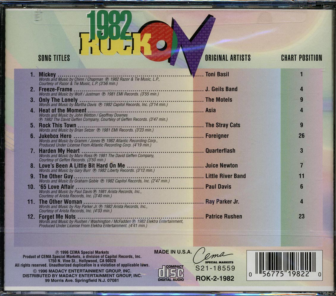 Asia, The Stray Cats, Foreigner, Little River Band, Etc. - Rock On 1982