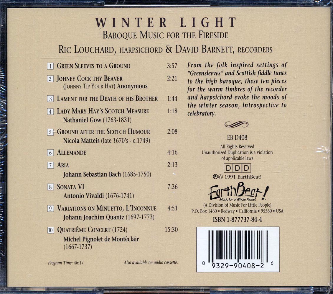 Ric Louchard, David Barnett - Winter Light: Baroque Music For The Fireside