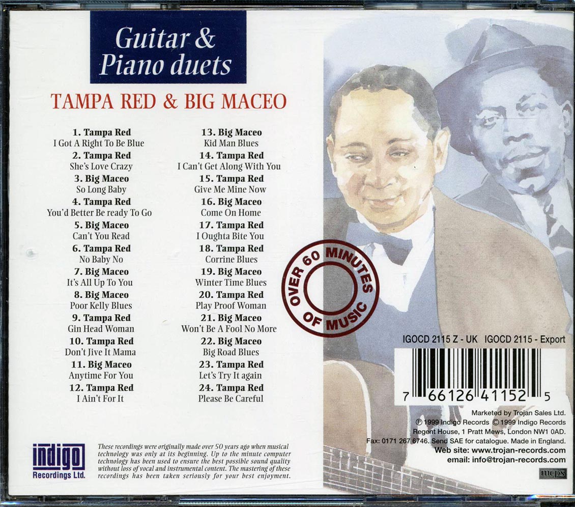 Tampa Red, Big Maceo - Guitar And Piano Duets (24 tracks)