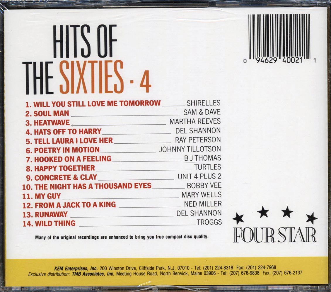 The Shirelles, Sam & Dave, Del Shannon, Etc. - Hits Of The Sixties Volume 4
