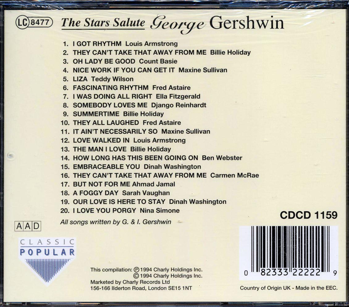 Louis Armstrong, Billie Holiday, Count Basie, Etc. - The Stars Salute George Gershwin (20 tracks)