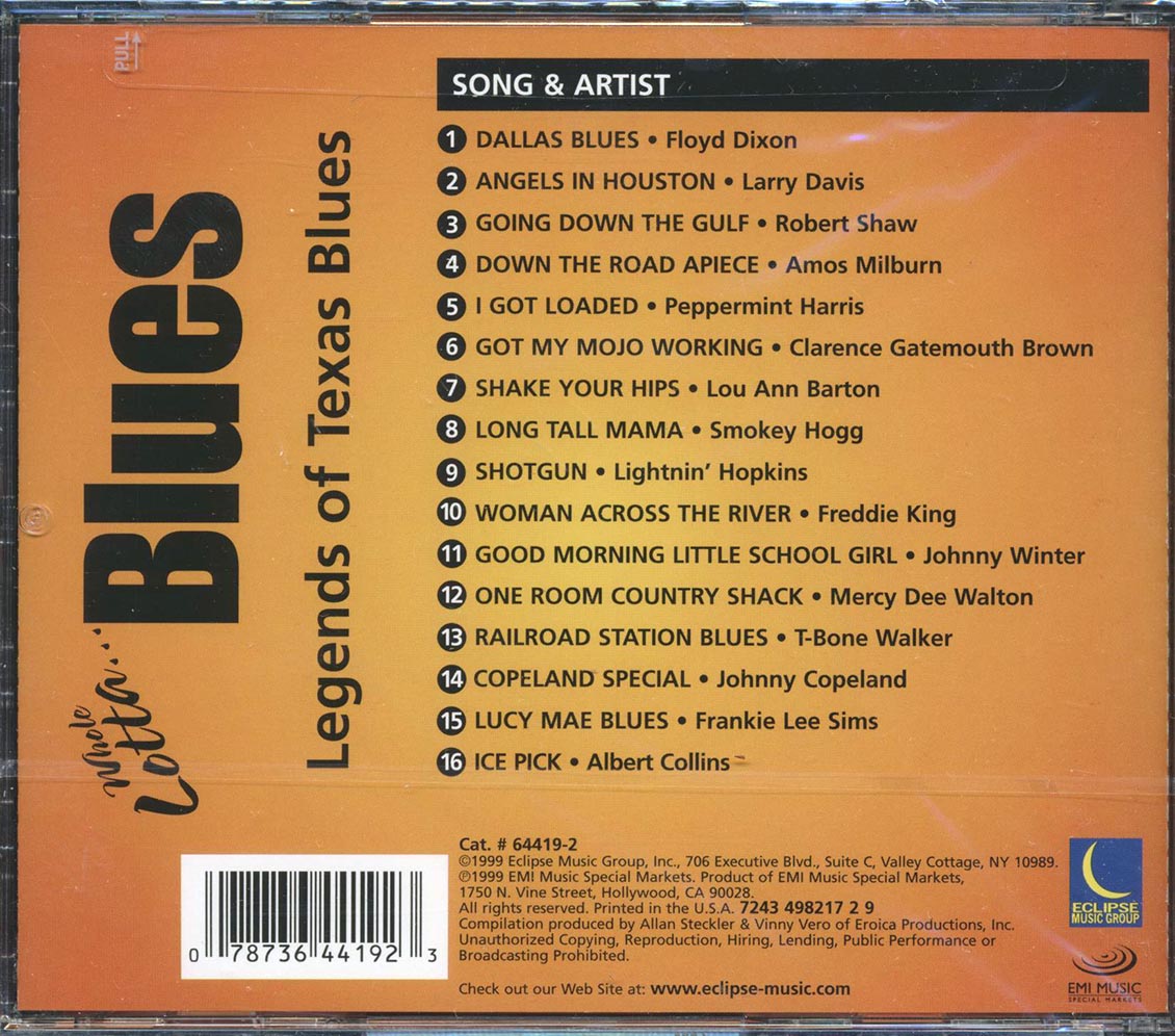 Floyd Dixon, Lightnin' Hopkins, Johnny Winter, Etc. - Legends Of Texas Blues: Whole Lotta Blues
