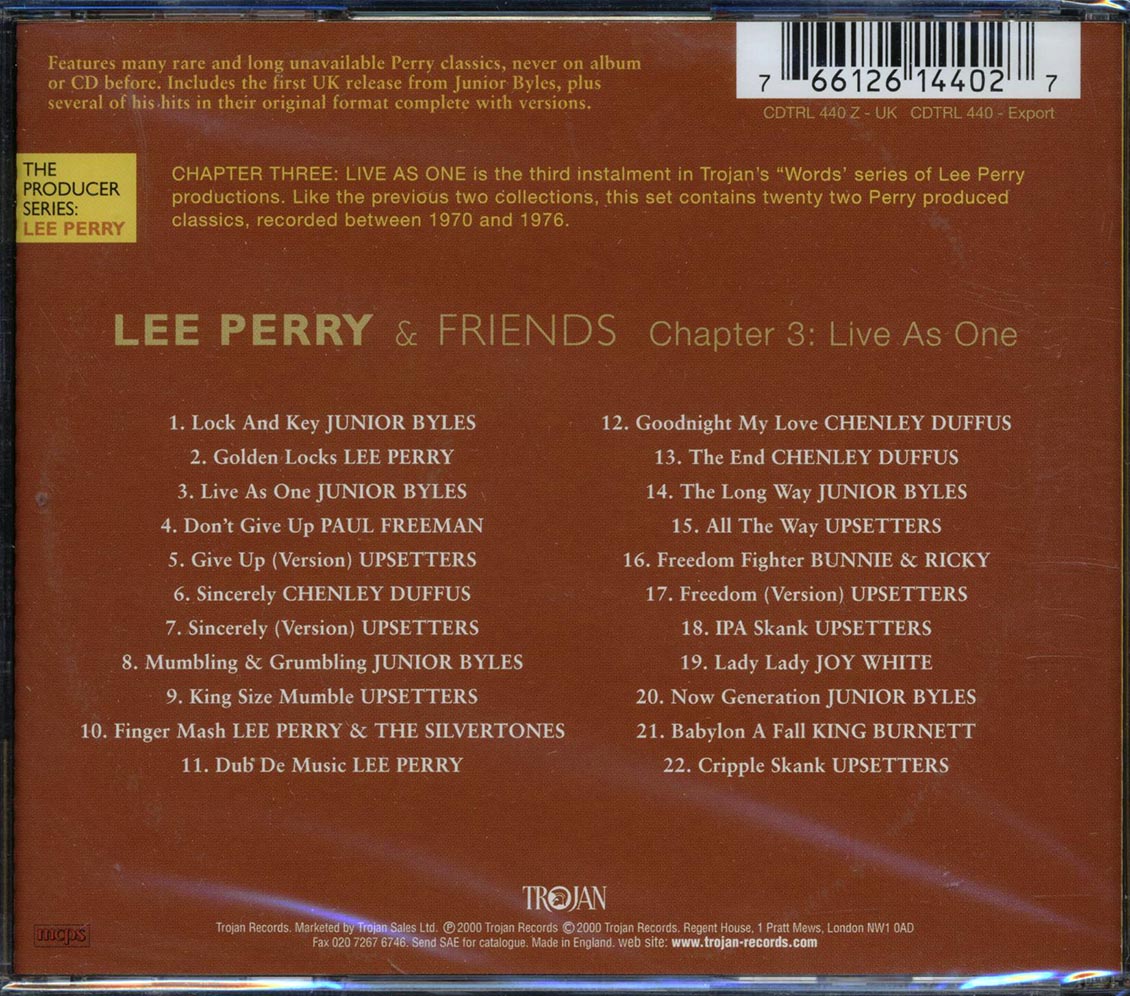 Lee Perry, Jr. Byles, Chenley Duffus, The Upsetters, Etc. - Chapter 3: Live As One (22 tracks)