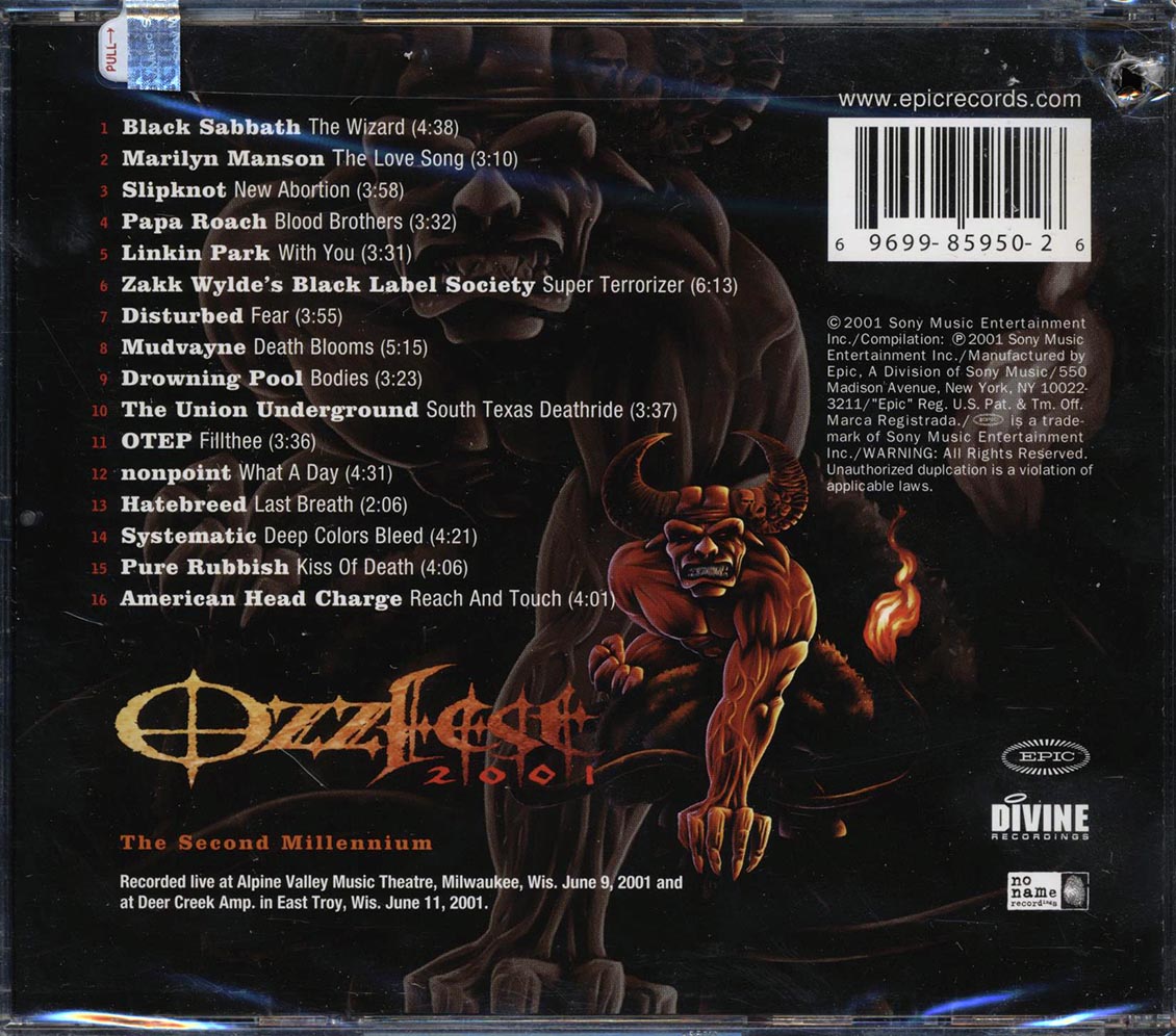 Black Sabbath, Linkin Park, Slipknot, Marilyn Manson, Etc. - Ozzfest 2001: The Second Millennium (marked/ltd stock)