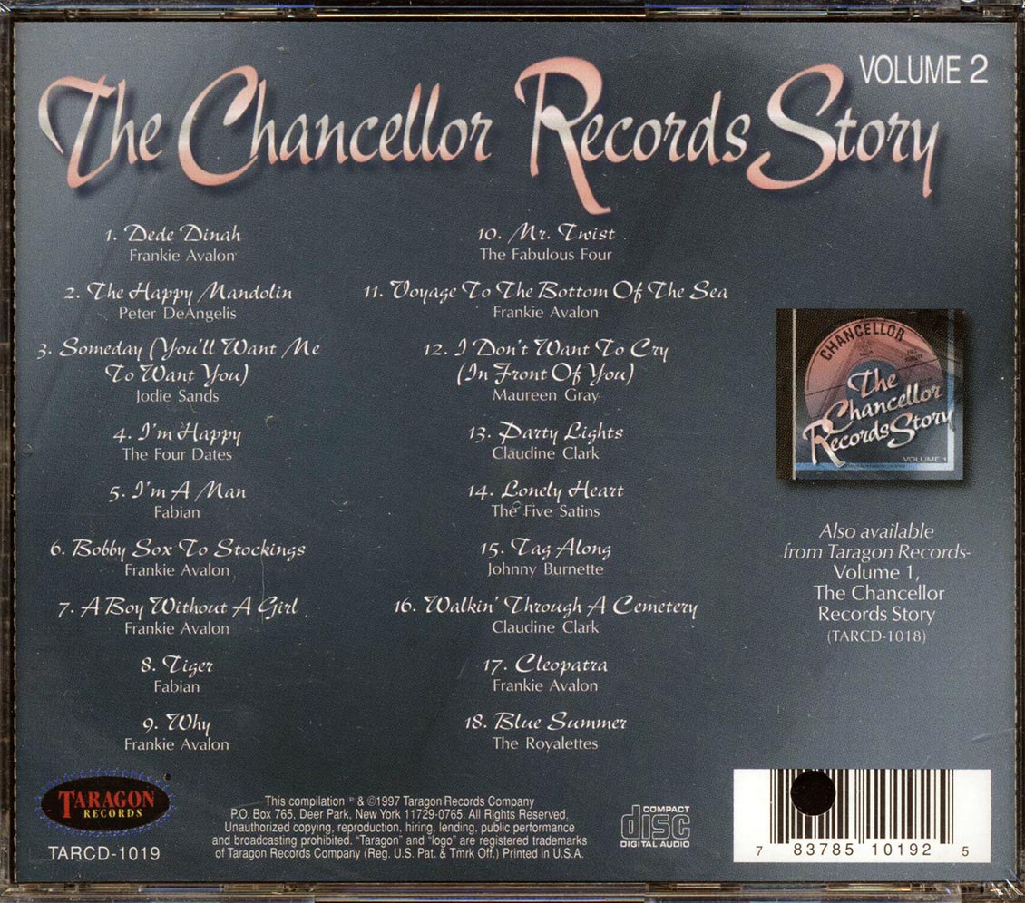 Frankie Avalon, Peter De Angelis, Jodie Sands, Fabian, The Four Dates - The Chancellor Record Story Volume 2 (marked/ltd stock)
