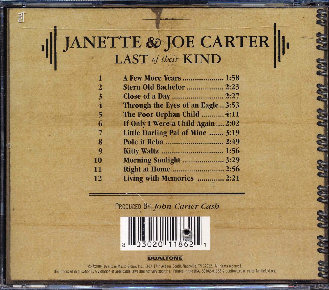 Janette & Joe Carter - Last Of Their Kind (marked/ltd stock)