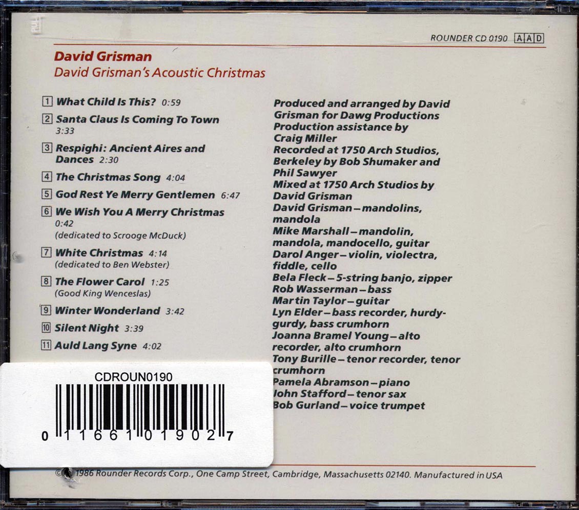 David Grisman - David Grisman's Acoustic Christmas (marked/ltd stock)