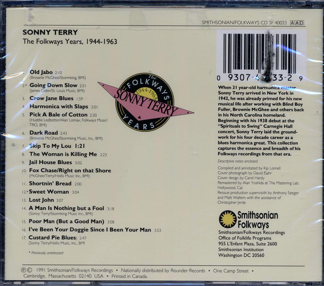 Sonny Terry - The Folkways Years, 1944-1963 (marked/ltd stock)