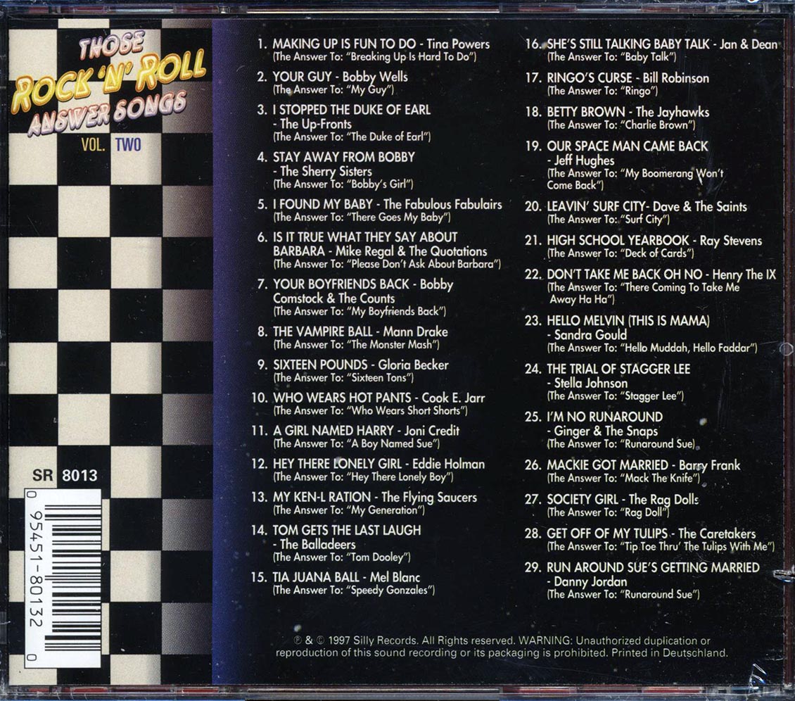 Tina Powers, Bobby Wells, The Up Fronts, Etc. - Those Rock 'N' Roll Answer Songs Volume 2 (29 tracks) (marked/ltd stock)