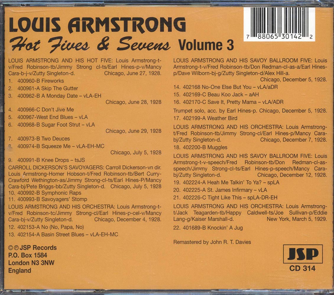 Louis Armstrong - Hot Fives & Sevens Volume 3