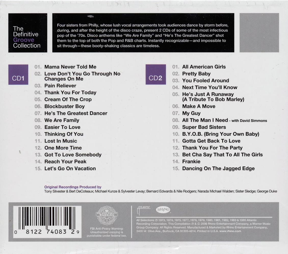 Sister Sledge - The Definitive Groove Collection (30 tracks) (2xCD)