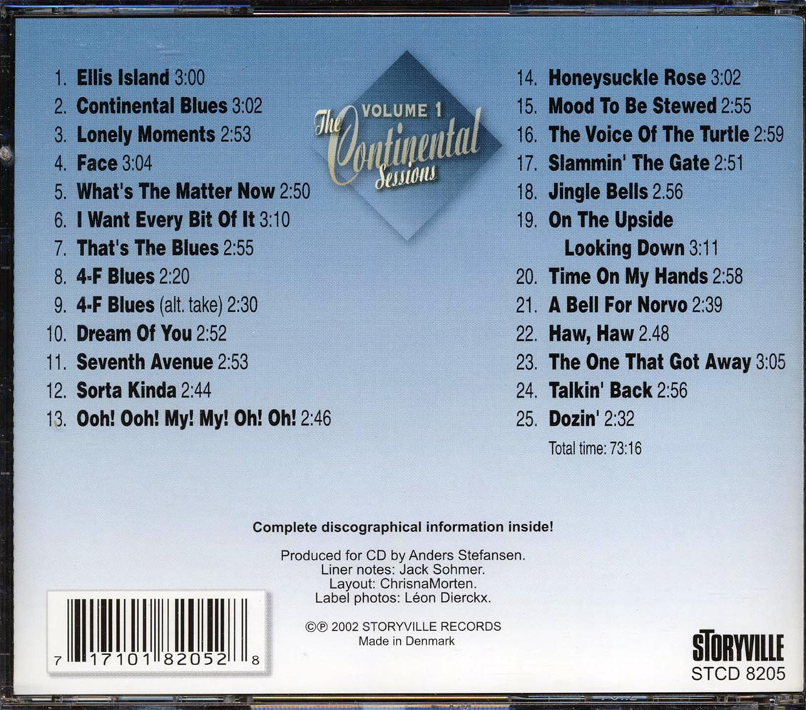 Edmond Hall & His Cafe Society Orchestra, Clyde Hart's All Stars, Slam Stewart Quintet - The Continental Sessions Volume 1 (25 tracks)