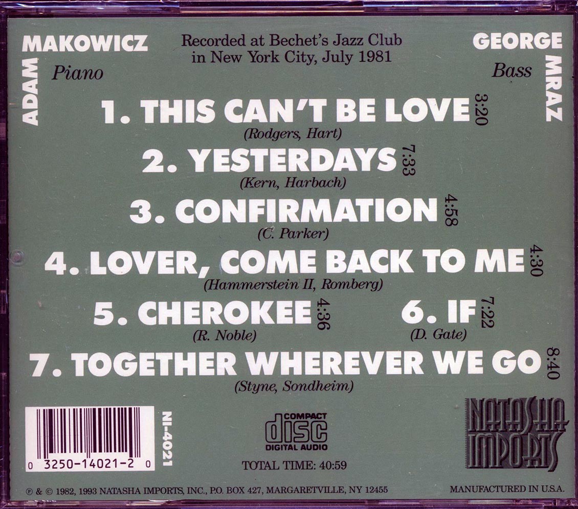 Adam Makowicz, George Mraz - Together Wherever We Go