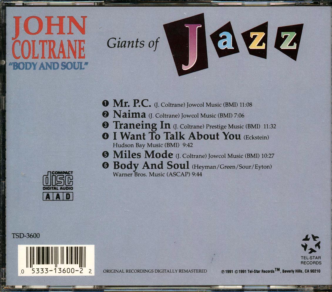 John Coltrane - Body And Soul: Giants Of Jazz 6