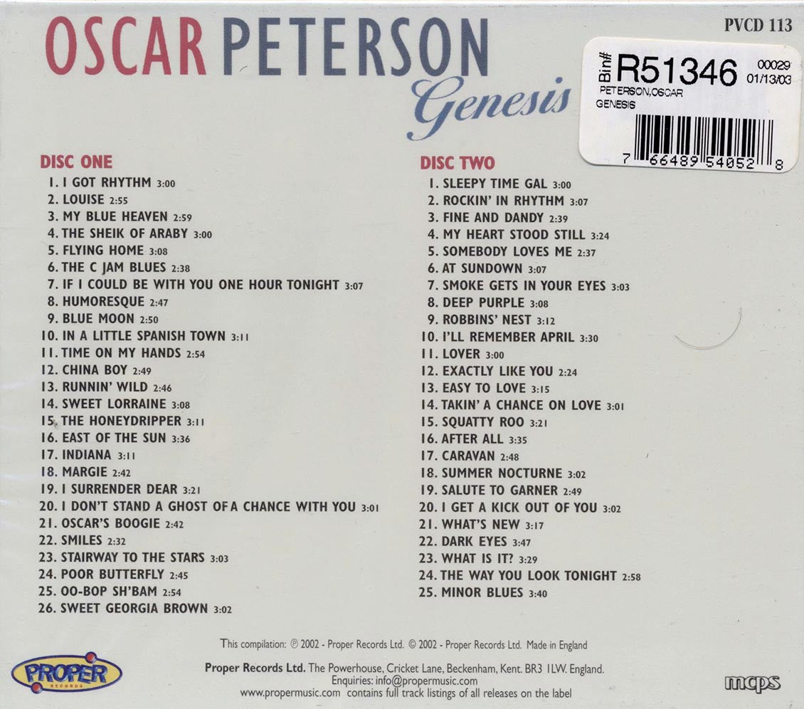 Oscar Peterson - Genesis (51 tracks) (2xCD)