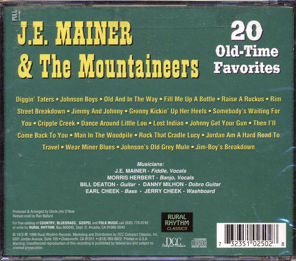 JE Mainer & The Mountaineers - 20 Old-Time Favorites (20 tracks) (marked/ltd stock)