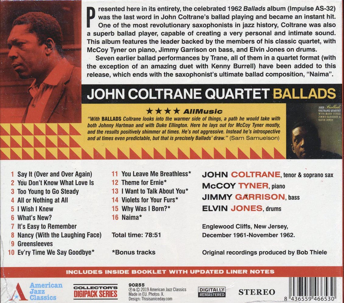 John Coltrane Quartet, McCoy Tyner, Jimmy Garrison, Elvin Jones - Ballads