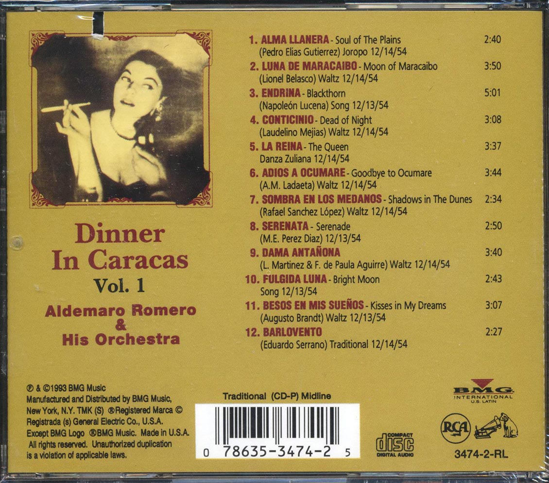 Aldemaro Romero & His Orchestra - Dinner In Caracas Volume 1 (marked/ltd stock)