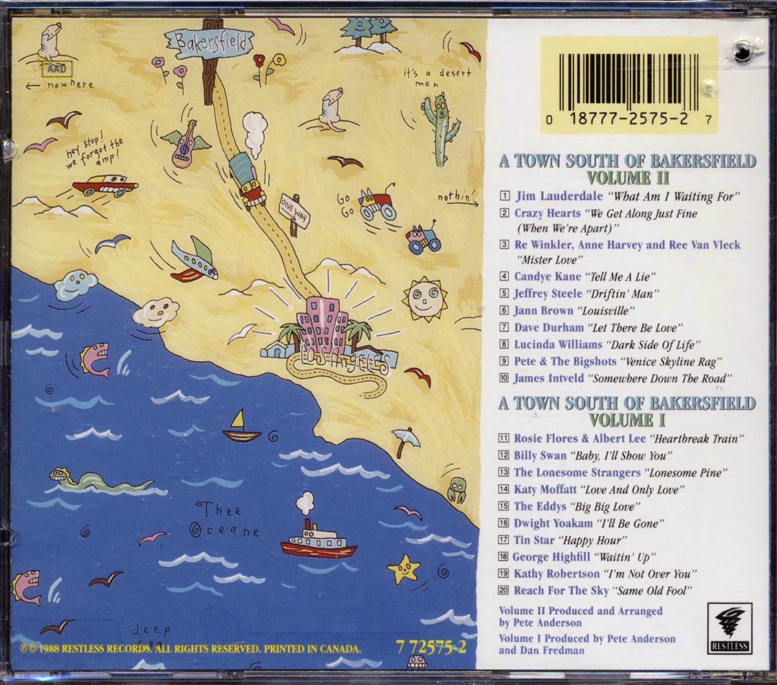 Dwight Yoakam, Jim Lauderdale, Crazy Hearts, Anne Harvey, Etc. - A Town South Of Bakersfield Volumes 1 & 2 (2 albums on 1 CD) (20 tracks) (marked/ltd stock)