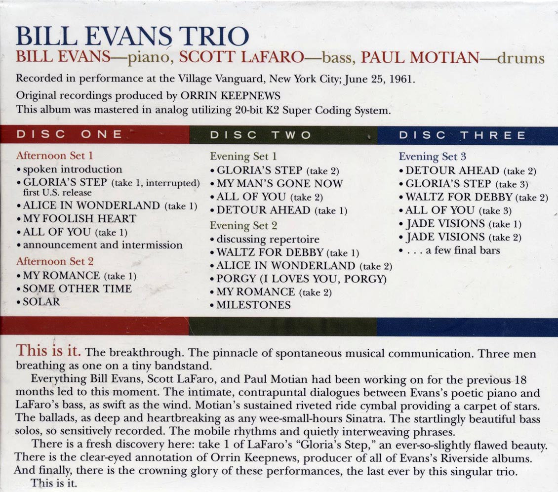 Bill Evans - The Complete Village Vanguard Recordings 1961 (26 tracks) (3xCD) (box set) (marked/ltd stock)