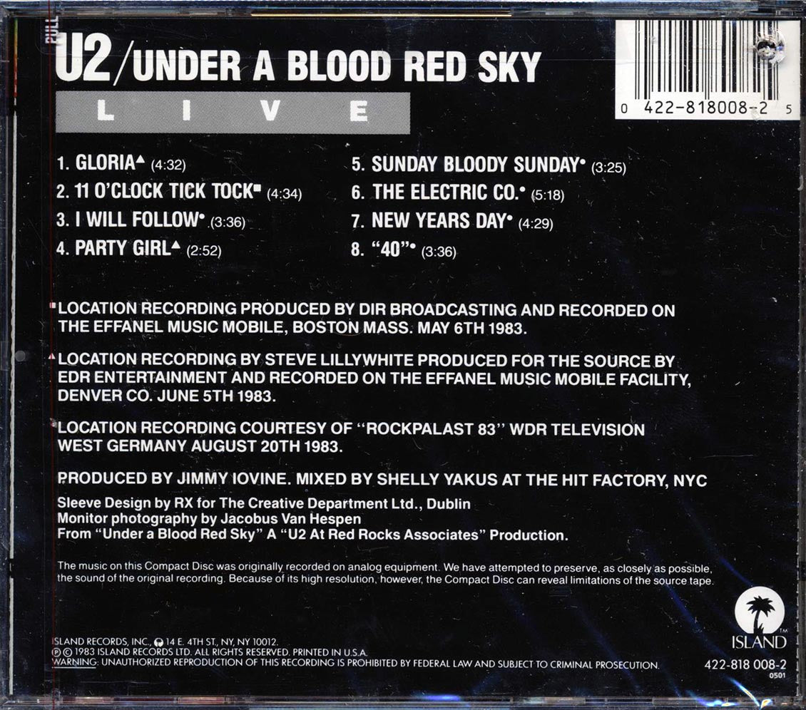 U2 - Under A Blood Red Sky (marked/ltd stock)