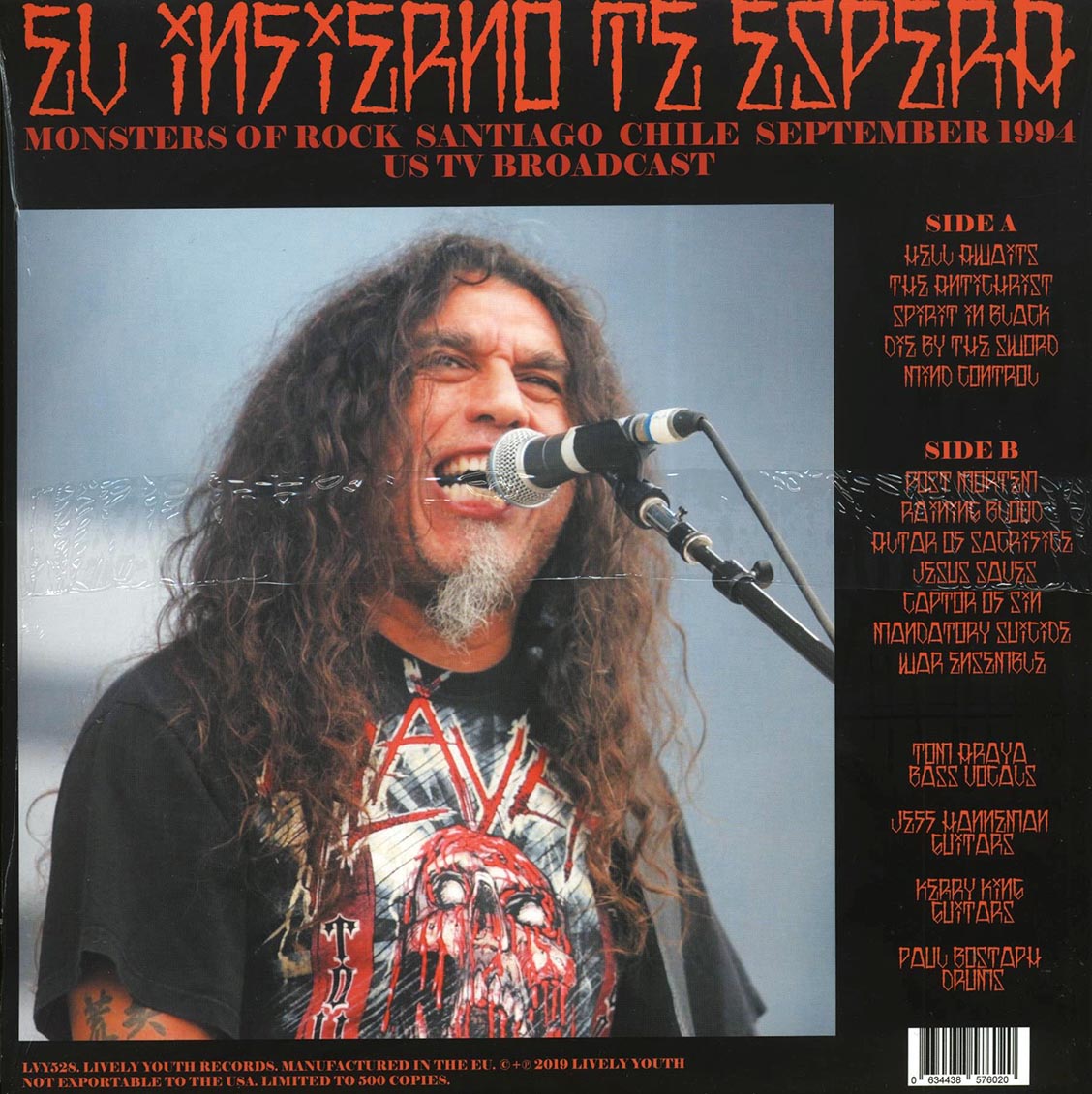 Slayer - El Infierno Te Espara: Monsters Of Rock Santiago Chile September 1994 (ltd. 500 copies made)