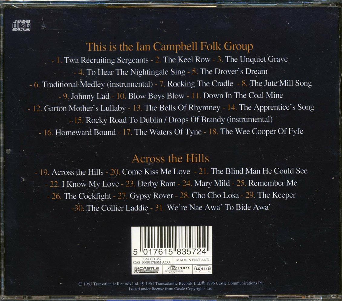 The Ian Campbell Folk Group - This Is The Ian Campbell Folk Group: Across The Hills (2 albums on 1 CD) (31 tracks)