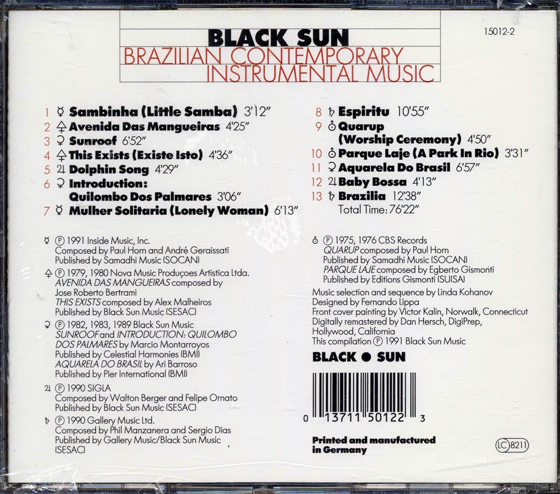 Paul Horn, Azymuth, Marcio Montarroyos, Etc. - Black Sun: Brazilian Contemporary Instrumental Music