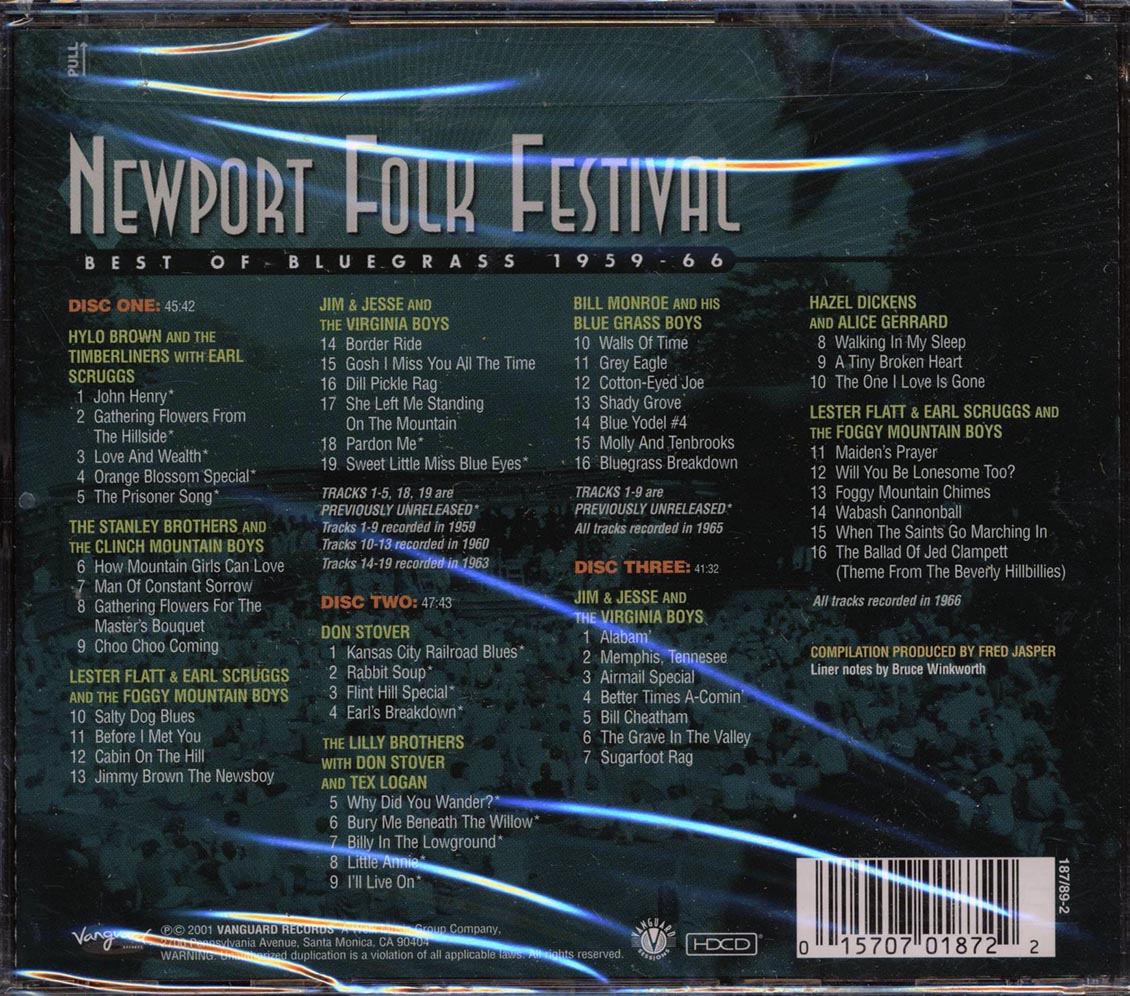 Lester Flatt, Earl Scruggs, Hylo Brown, Etc. - Newport Folk Festival: Best Of Bluegrass 1959-1966 (51 tracks) (3xCD) (24-bit mastering) (remastered)