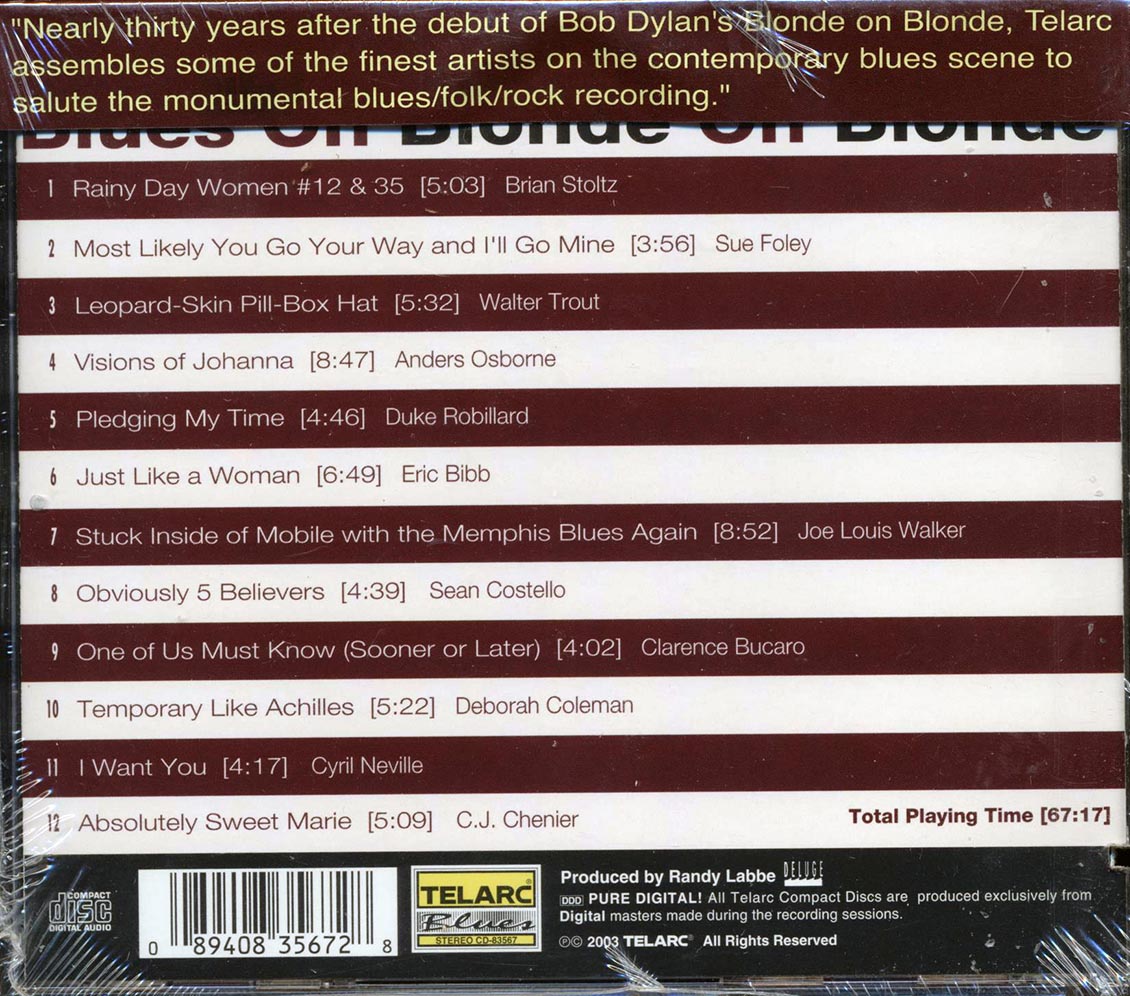 Brian Stoltz, Eric Bibb, Clarence Bucaro, Sue Foley, Etc. - Blues On Blonde On Blonde (marked/ltd stock)