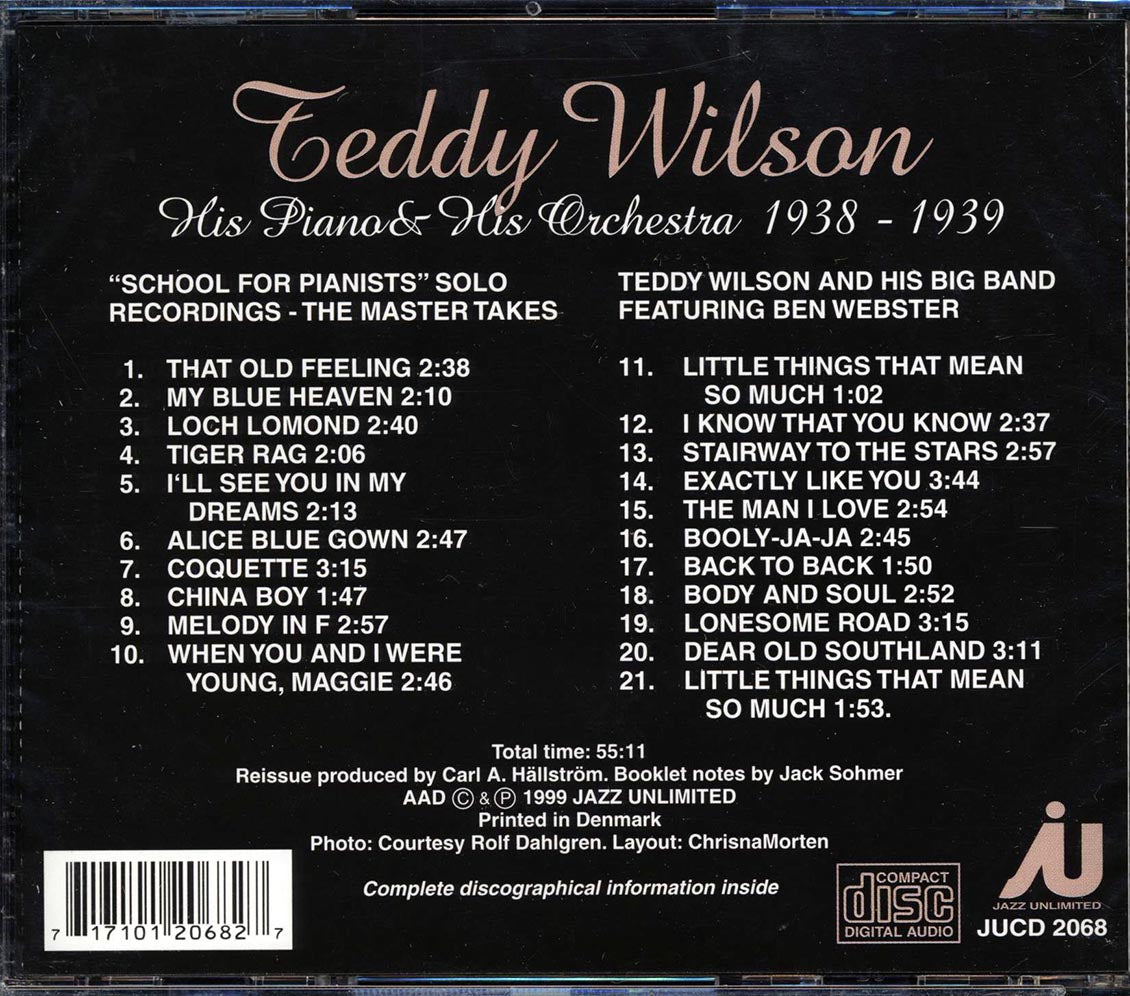 Teddy Wilson - His Piano & His Orchestra 1938-1939 (21 tracks)