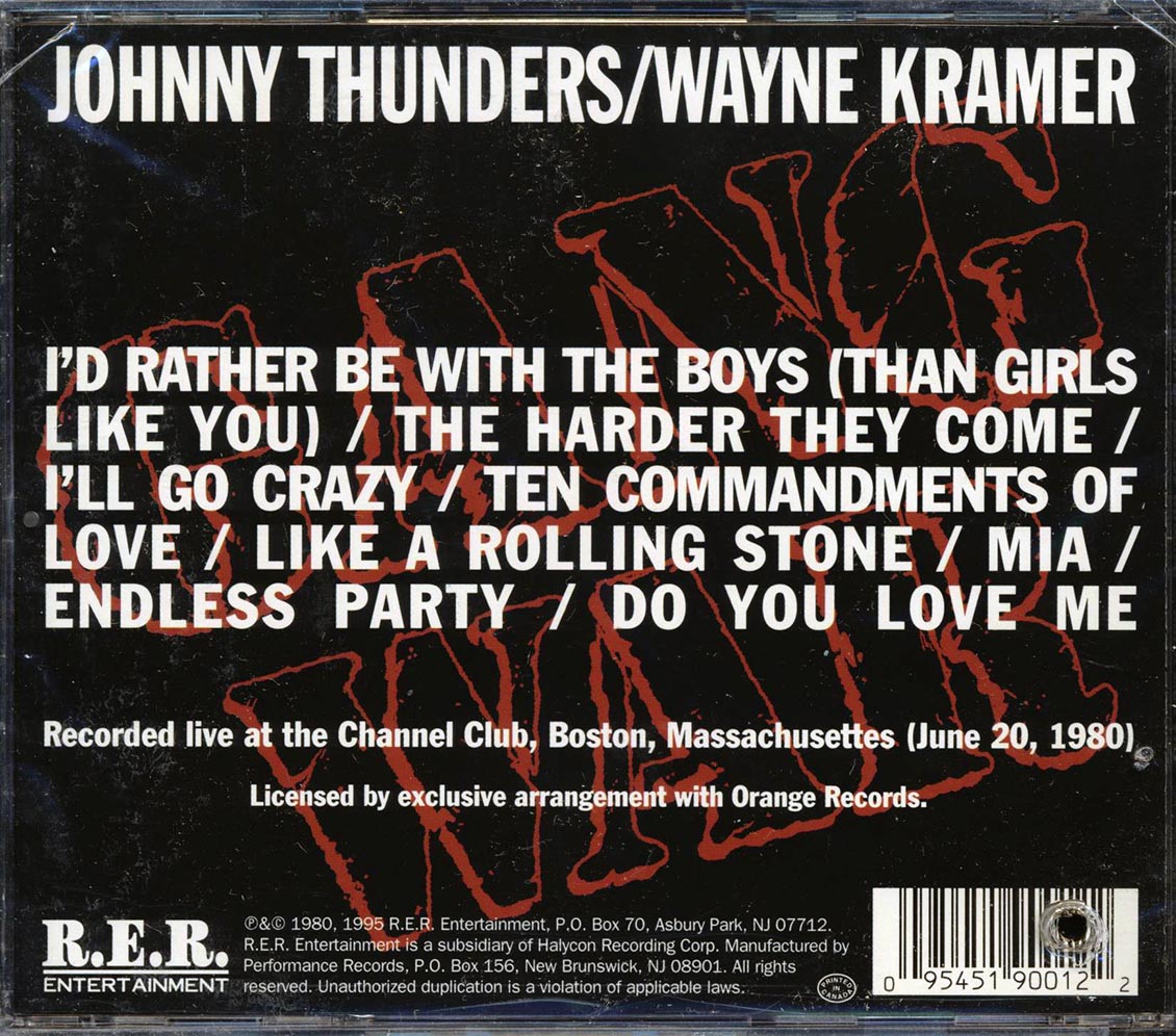 Johnny Thunders, Wayne Kramer - Gang War: Live At The Channel Club, A Rock & Roll Document (marked/ltd stock)