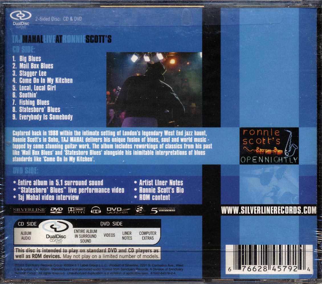Taj Mahal - Live At Ronnie Scott's (CD/DVD dualdisc)