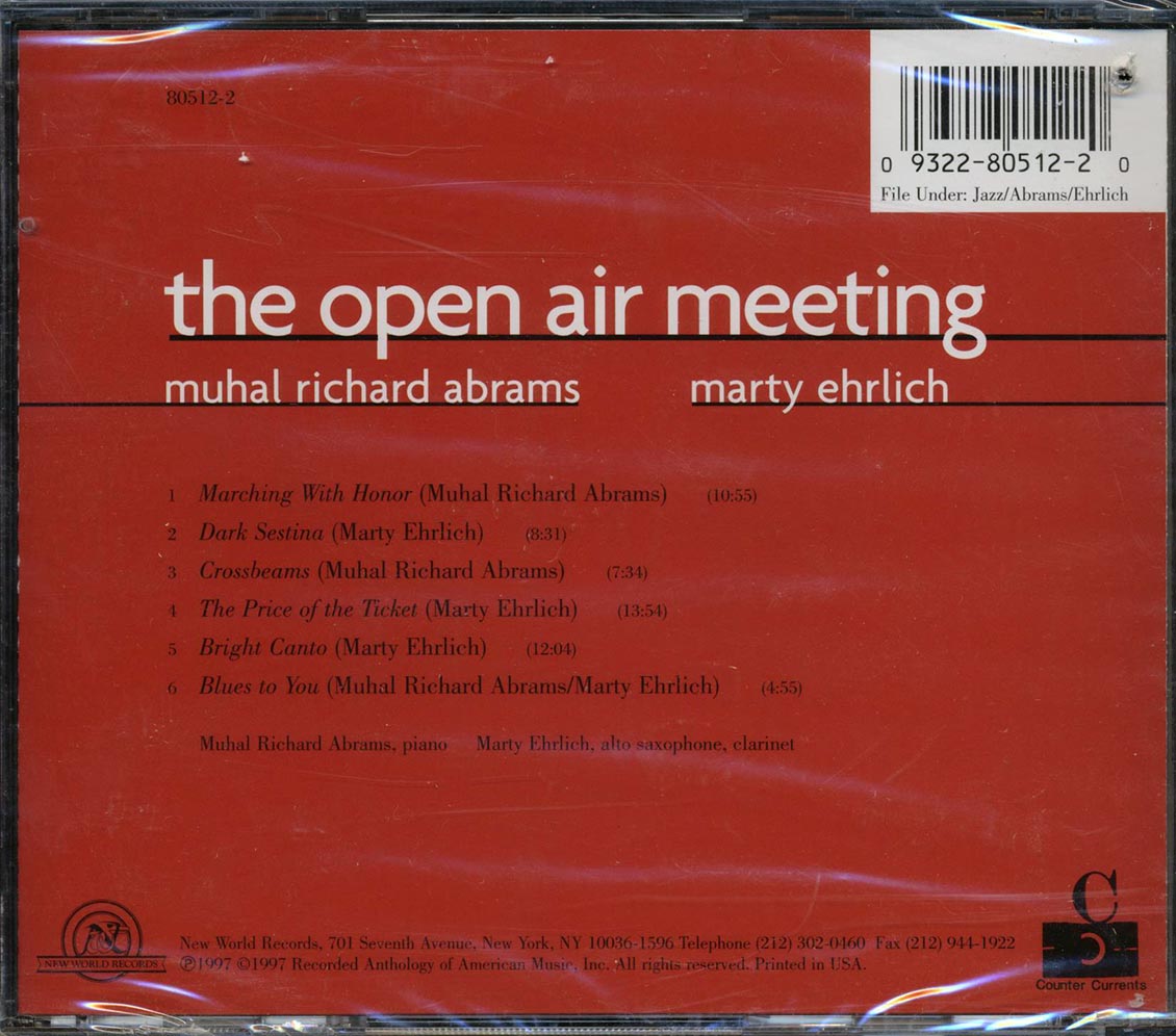 Muhal Richard Abrams, Marty Ehrlich - The Open Air Meeting (marked/ltd stock)
