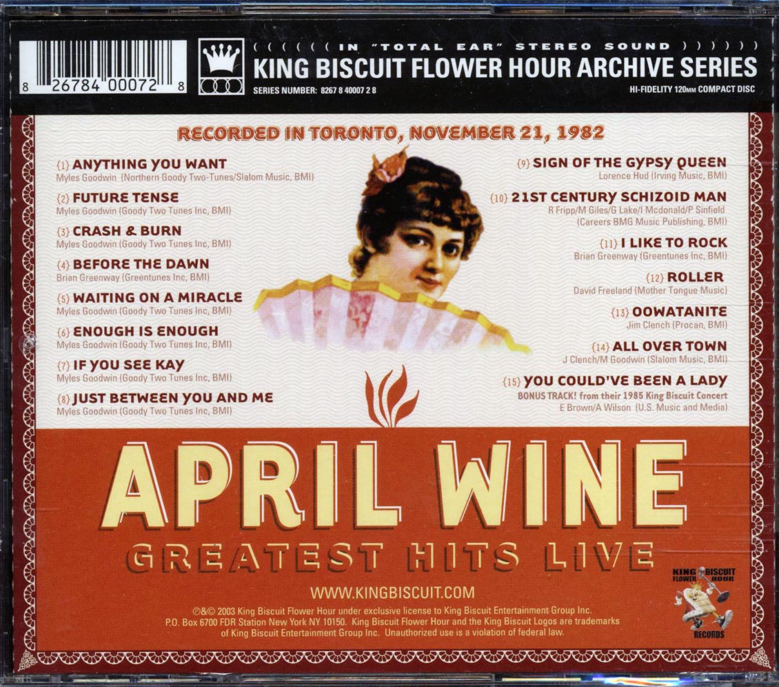 April Wine - Greatest Hits Live