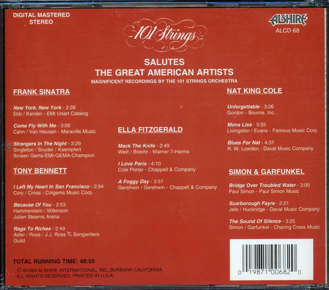 101 Strings - Salutes The Great American Aritists Volume 1