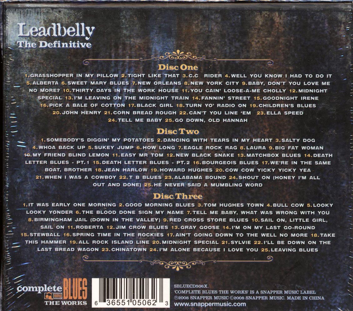 Leadbelly - The Definitive Leadbelly (75 tracks) (3xCD) (box set)