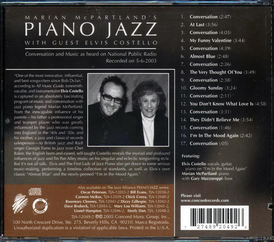 Elvis Costello - Marian McPartland's Piano Jazz Radio Broadcast (marked/ltd stock)