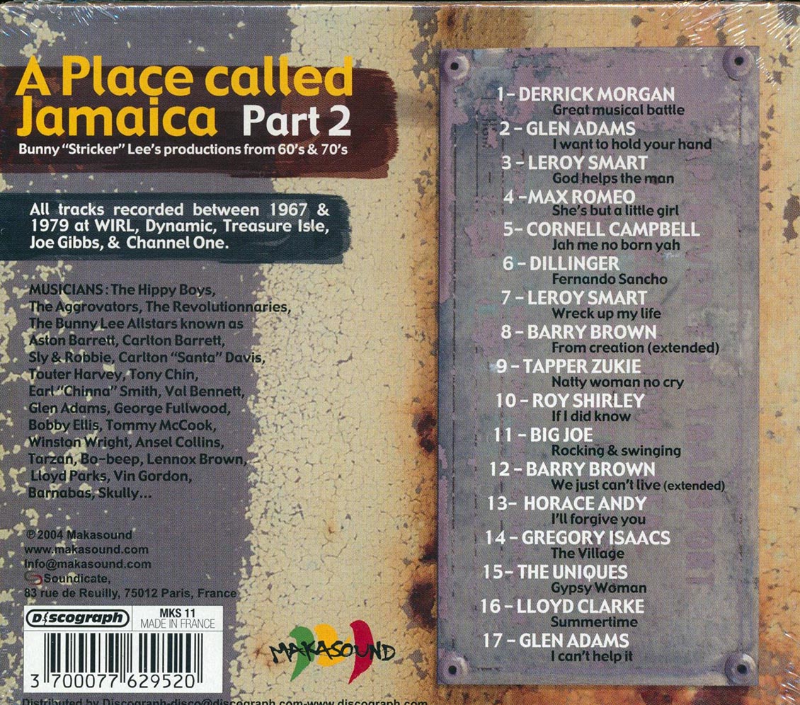 Barry Brown, Horace Andy, Lloyd Clarke, Gregory Isaacs, Leroy Smart, Etc. - A Place Called Jamaica Part 2: Bunny Lee Productions From 60's & 70's
