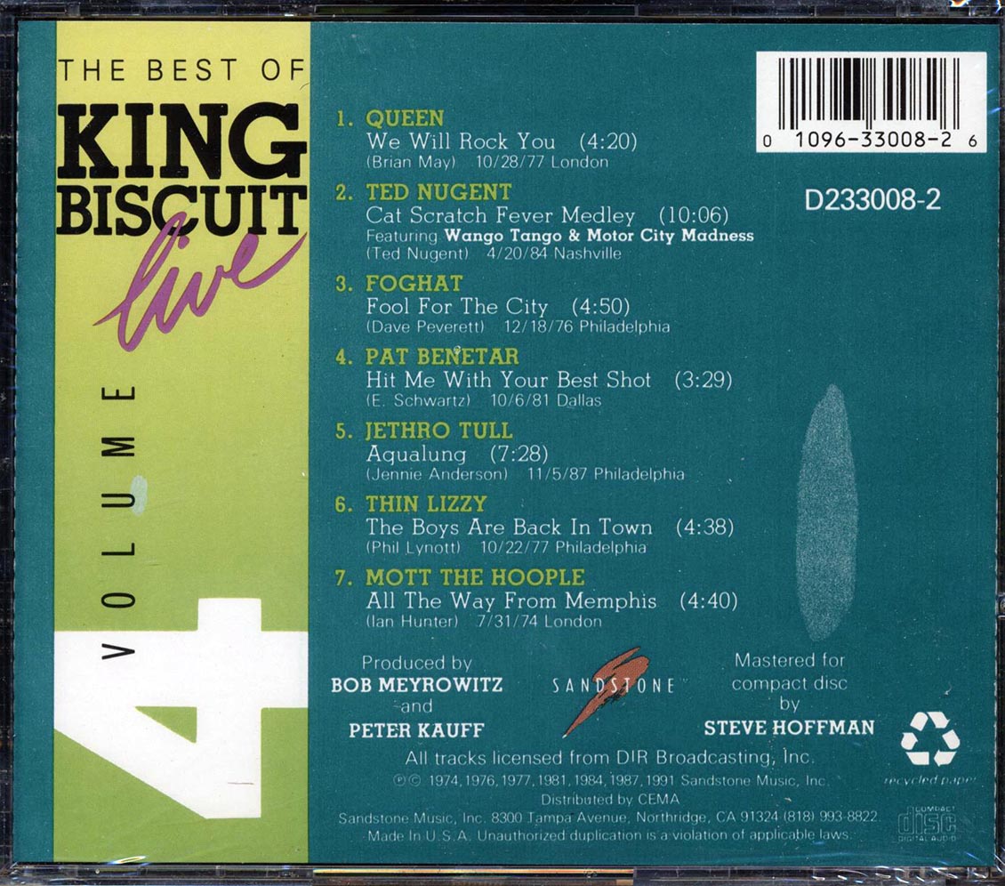 Queen, Ted Nugent, Foghat, Thin Lizzy, Etc. - The Best Of King Biscuit Live Volume 4