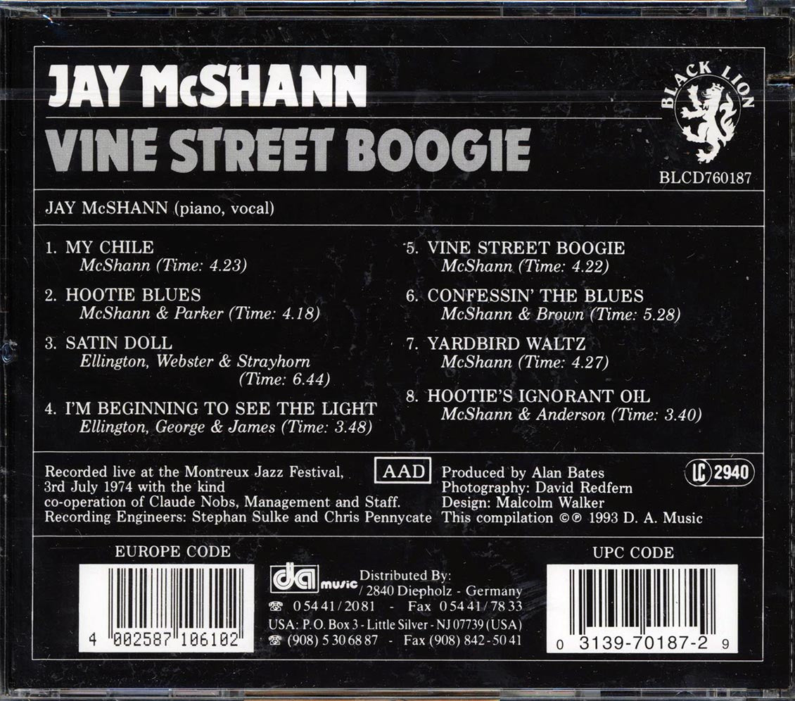 Jay McShann - Vine Street Boogie (marked/ltd stock)