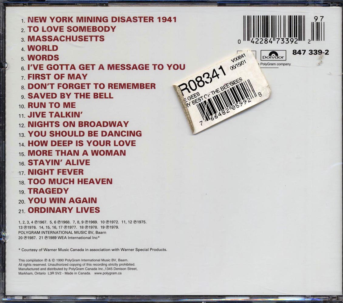 Bee Gees - The Very Best Of The Bee Gees (21 tracks)