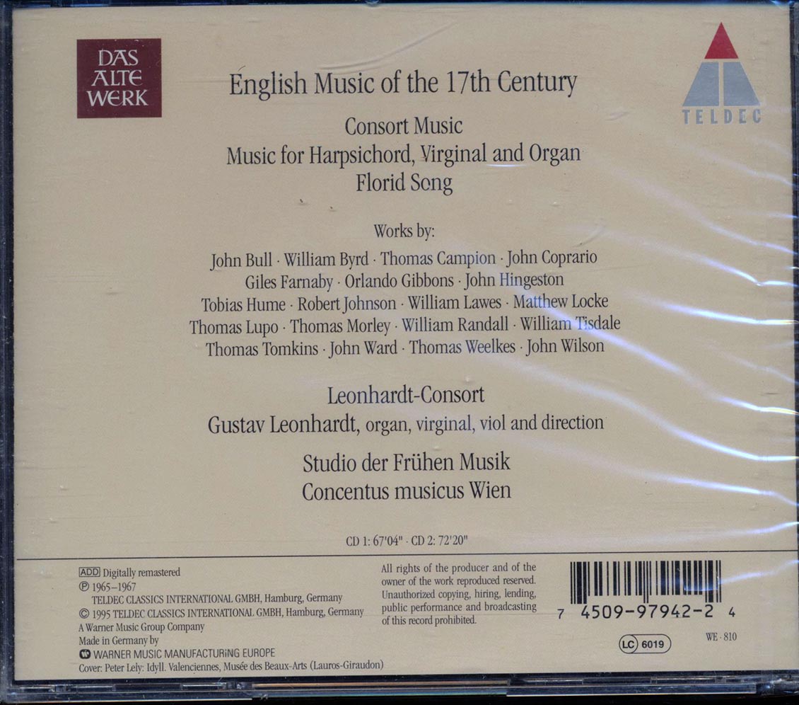 Gustav Leonhardt, Studio Der Fruhen Musik, Concentus Musicus Wien - English Music Of The 17th Century (2xCD) (marked/ltd stock)