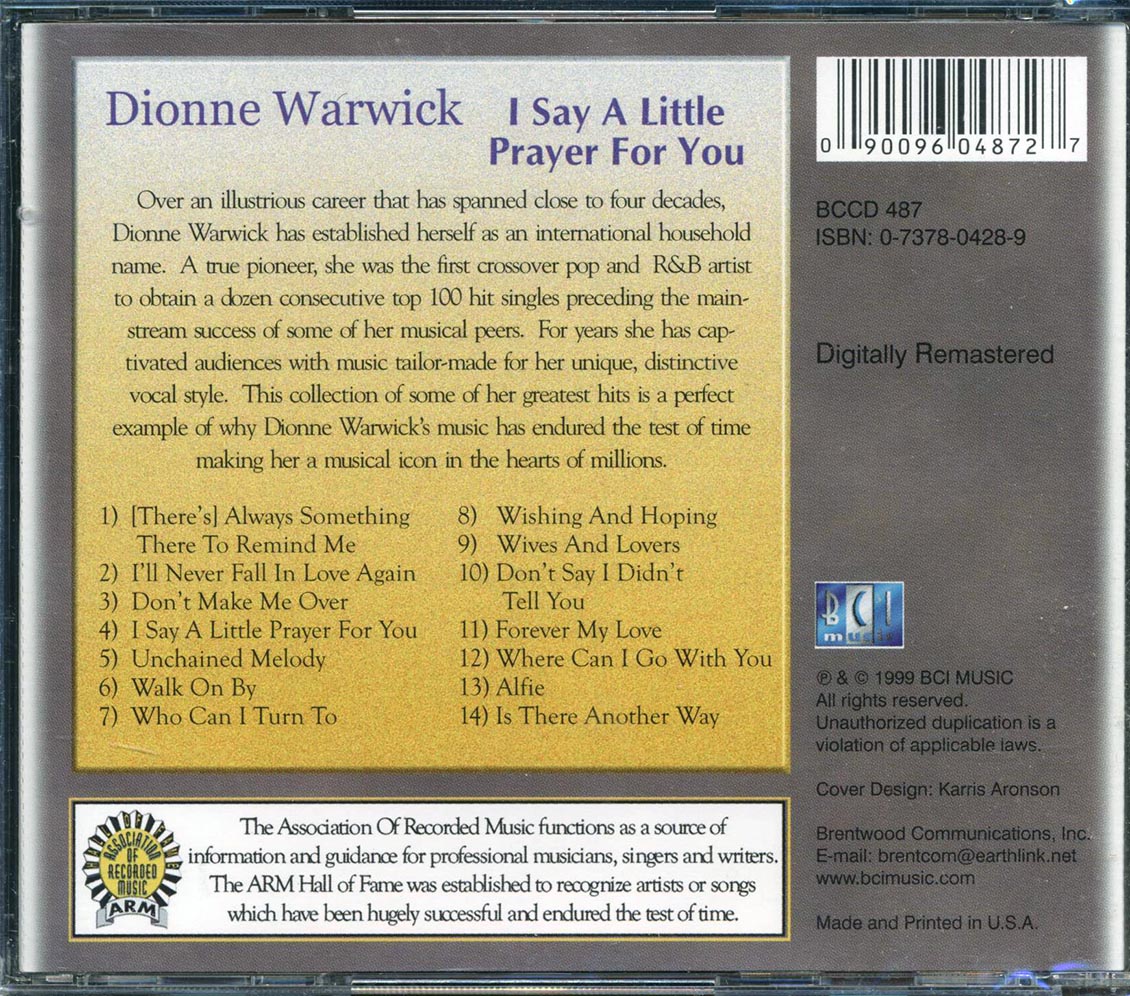 Dionne Warwick - I Say A Little Prayer For You