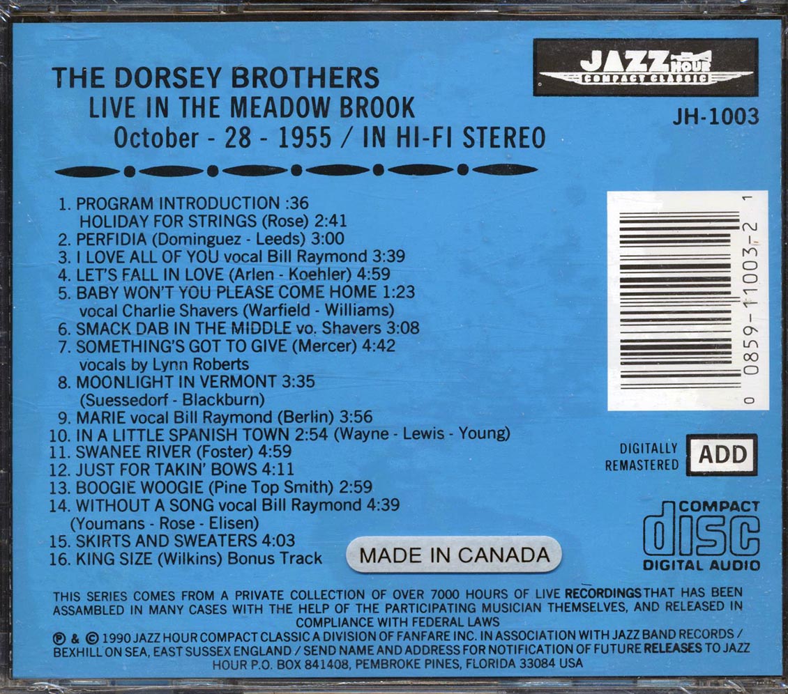 The Dorsey Brothers, Charlie Shavers, Louis Bellson - Live In The Meadowbrook October 28, 1955