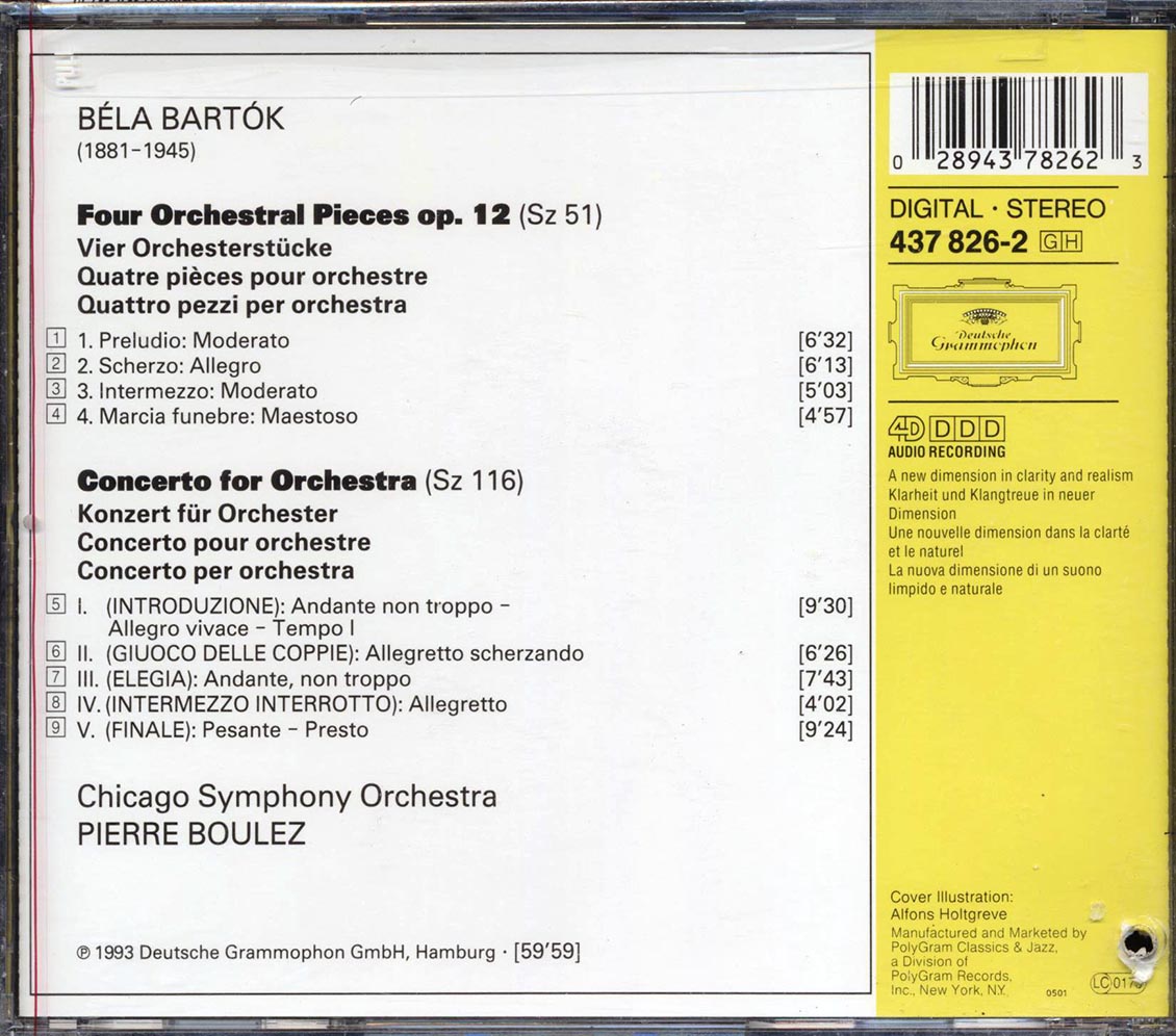 Chicago Symphony Orchestra, Pierre Boulez, Bartok - Concerto For Orchestra (marked/ltd stock)